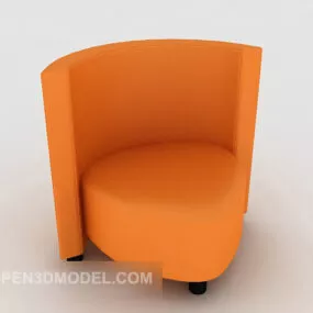 Yellow Modern Simple Single Sofa 3d model