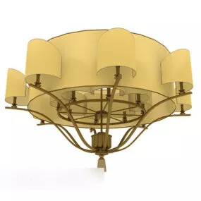 Yellow Shade Villa Chandelier 3d model