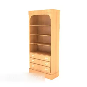 Yellow Showcase Wooden 3d model