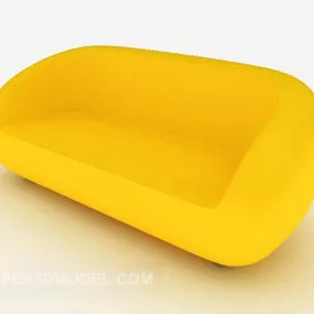 Yellow Simple Multiplayer Sofa 3d model