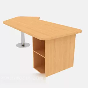 Yellow Simple Single Desk 3d model