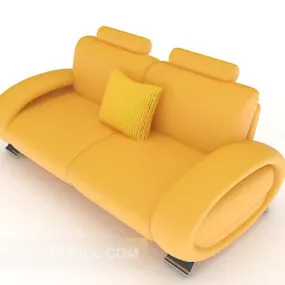 Yellow Simple Sofa 3d model