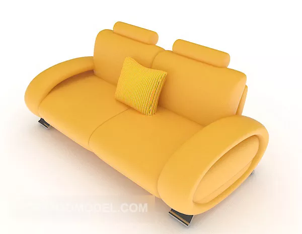 Yellow Simple Sofa 3d model Yellow Simple Sofa 3d model