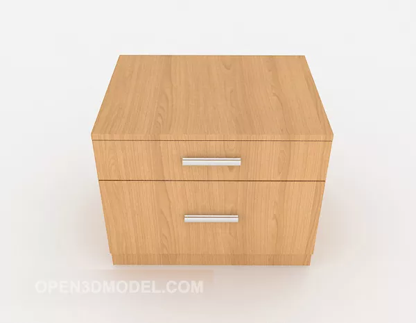 Yellow Simple Wooden Bedside Table 3d model Yellow Simple Wooden Bedside Table 3d model