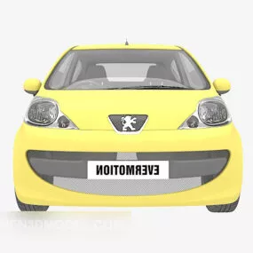 Yellow Small Peugeot Car 3d model