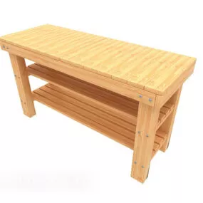 Yellow Solid Wood Cabinet 3d model