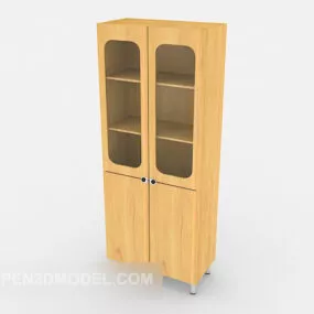 Yellow Solid Wood Cupboard 3d model