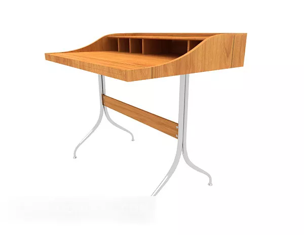 Yellow Solid Wood Desk 3d model Yellow Solid Wood Desk 3d model