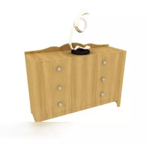 Yellow Wood Home Side Cabinet 3d model