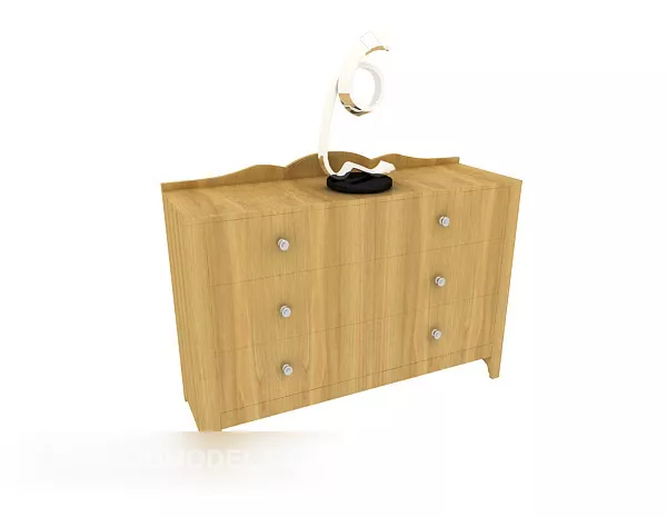 Yellow Wood Home Side Cabinet 3d model Yellow Wood Home Side Cabinet 3d model