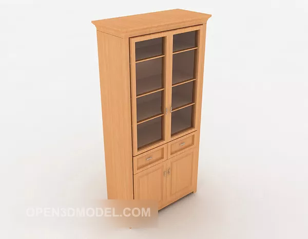 Yellow Solid Wood Office Cabinet 3d model Yellow Solid Wood Office Cabinet 3d model