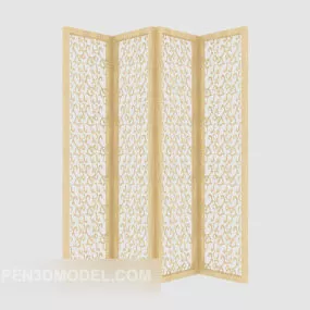 Yellow Solid Wood Screen 3d model