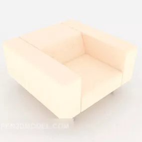 Yellow Square Single Sofa 3d model