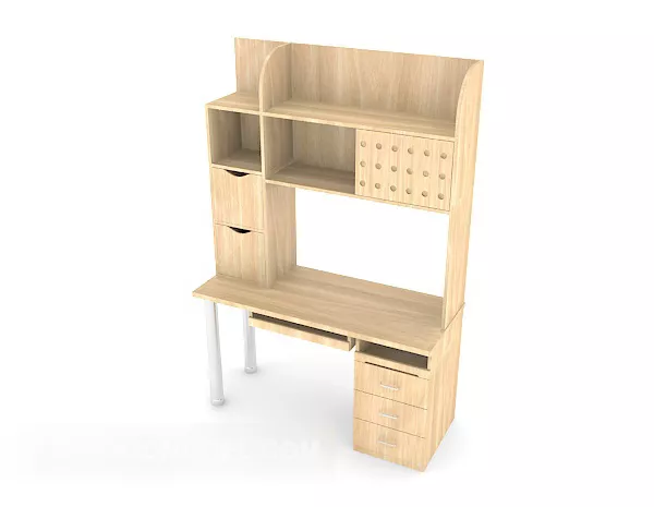 Yellow Wooden Study Desk 3d model Yellow Wooden Study Desk 3d model