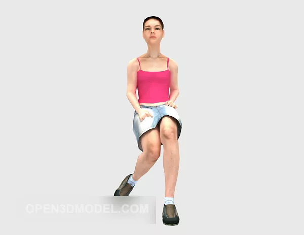 Young Lady Character 3d model Young Lady Character 3d model