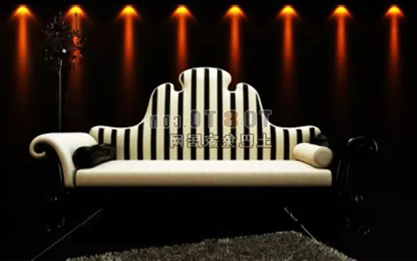 European Stylized Double Sofa 3d model European Stylized Double Sofa 3d model