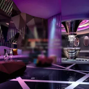 Bar Interior With Coffee Table 3d model