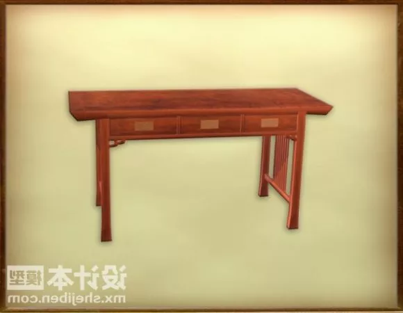 Traditional Furniture Console Table With Cabinet 3d model Traditional Furniture Console Table With Cabinet 3d model
