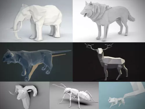 15 Lowpoly Animal 3D Models Collection