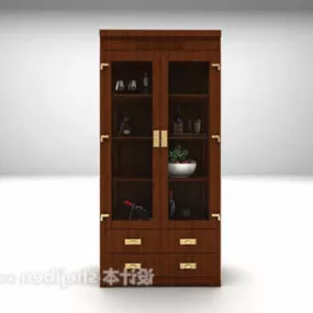 Chinese Wood Display Cabinet 3d model