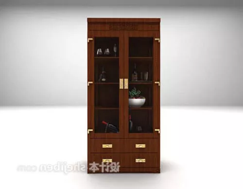 Chinese Wood Display Cabinet 3d model Chinese Wood Display Cabinet 3d model