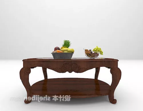 European Vintage Wooden Coffee Table 3d model European Vintage Wooden Coffee Table 3d model
