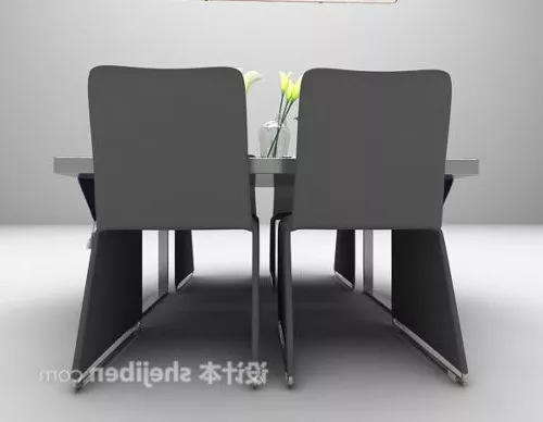Dinning Room Long Distance Table 3d model