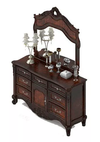 European Classical Entrance Cabinet 3d model European Classical Entrance Cabinet 3d model