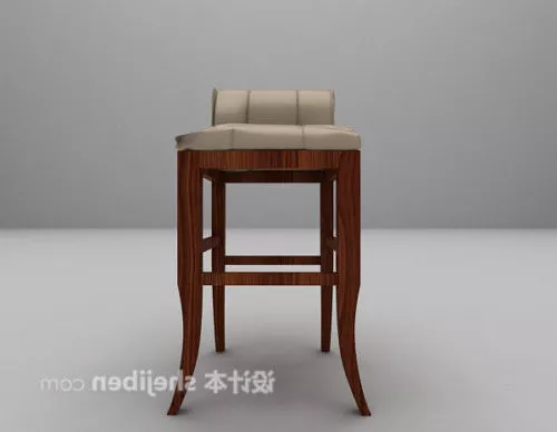 Wooden Leather Bar Chair 3d model Wooden Leather Bar Chair 3d model