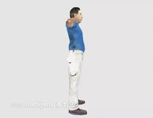 Worker Mediaeval Game Character 3d model