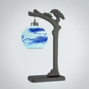 Chinese Porcelain Shade Table Lamp 3d model