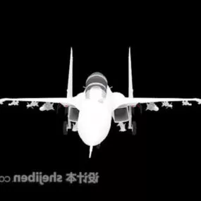 White Military Aircraft Plane 3d model