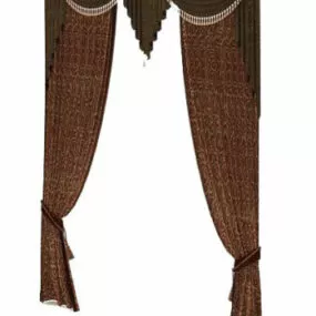European Classical Curtain Brown 3d model