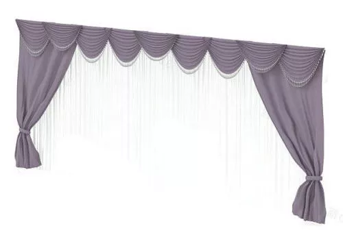 Curtain With Hanger And Wire 3d model