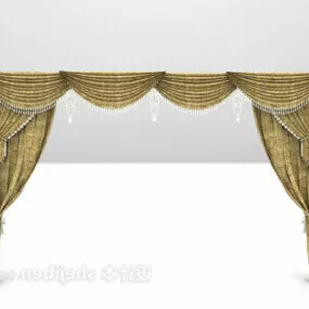Window Grey Curtain 3d model