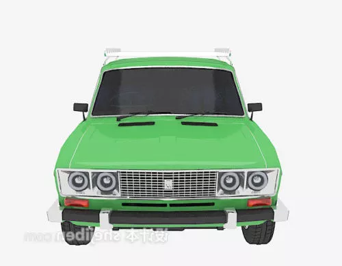 Vintage Coupe Car Brass Painted 3d model