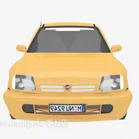Yellow Sedan Car Vehicle 3d model