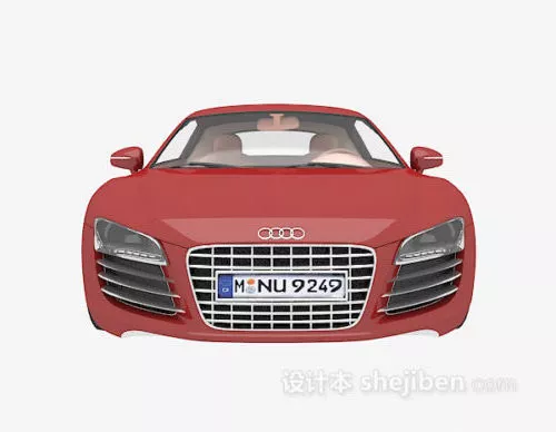 Red Painted Audi Car 3d model Red Painted Audi Car 3d model