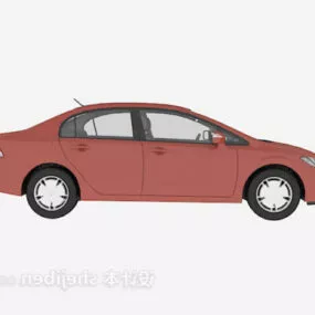 Red Car Vehicle Modern Style 3d model
