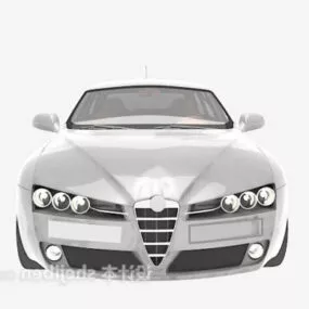White Silver Lowpoly Car 3d model