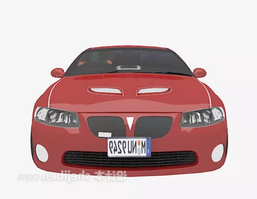 Red Hardtop Coupe Car 3d model