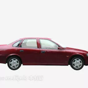 Dark Red Sedan Car 3d model