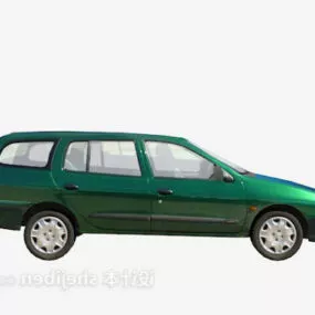 Vintage Green Sedan Car 3d model