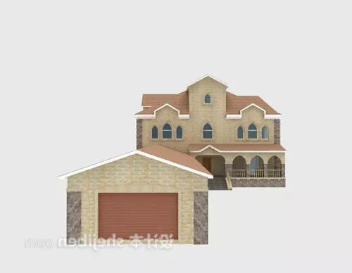 European Brick Villa V1 3d model European Brick Villa V1 3d model