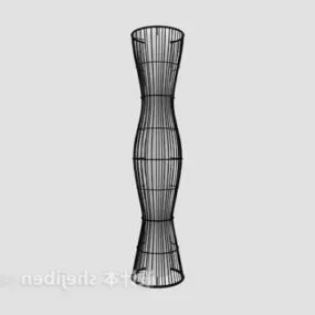 Iron Rattan Shade Floor Lamp 3d model