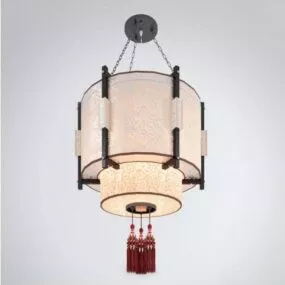 Chinese Antique Round Chandelier 3d model