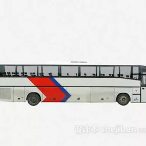 White Painted Bus 3d model