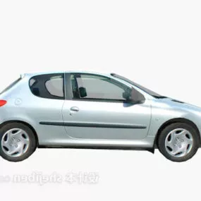City Small Silver Car 3d model