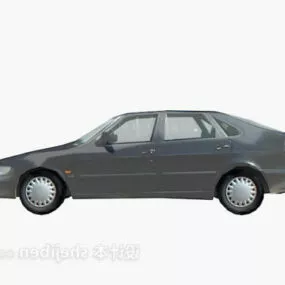 Lowpoly Black Painted Car 3d model