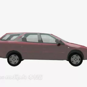 Red Car With Snow 3d model